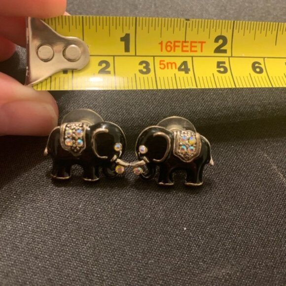 Elephant earrings 2 pairs.w studs. Silver color hardware. - Picture 9 of 14